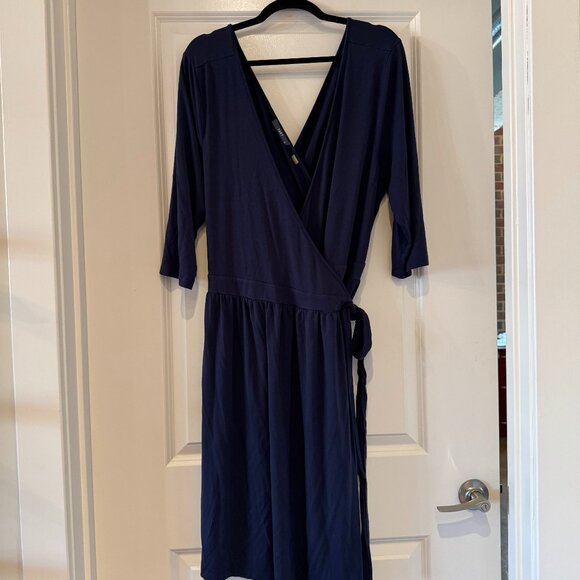 Tart Midi Wrap Dress - 2X - navy - Picture 1 of 6